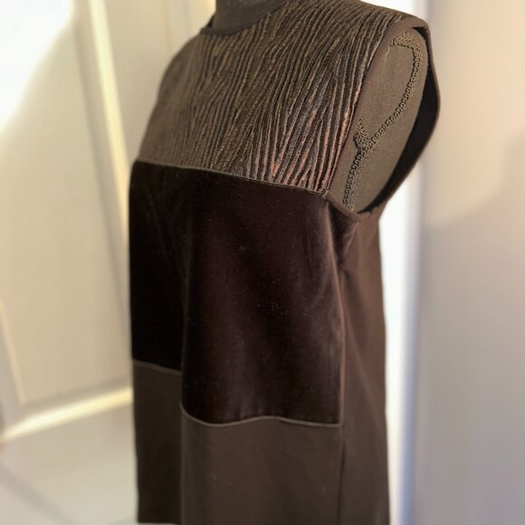 Sportmax Italy, Textured Black Velvet Tunic Top, Ladies Medium - Picture 5 of 8